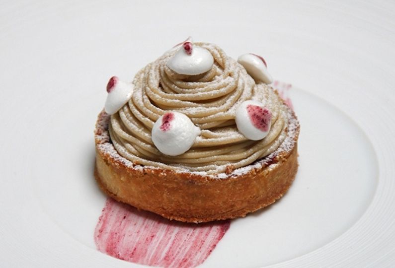 Dessert Mont Blanc cassis
